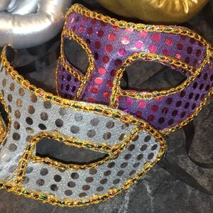 Elegant Purple and Silver Masquerade Masks